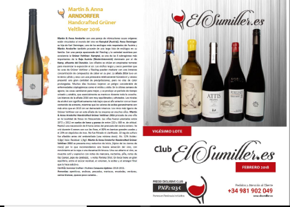 20º Lote Febrero 2018 Club de vinos El Sumiller