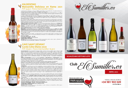 67º Lote Abril 2022 Club de vinos El Sumiller