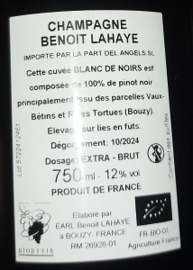 BENOIT LAHAYE Blanc de Noirs Extra Brut